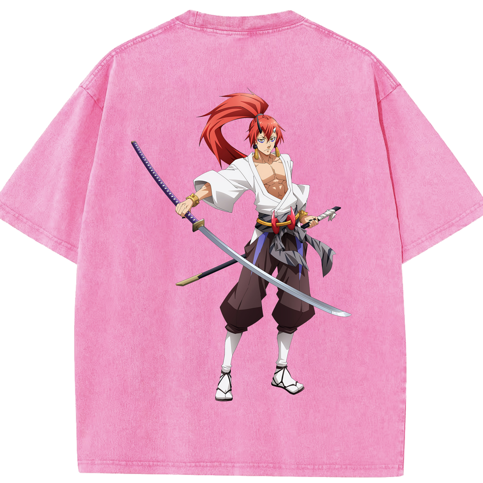 （画像用） 転スラ Regarding Reincarnated to Slime 綿100% ヴィンテージ風 半袖Tシャツ（背面プリント）